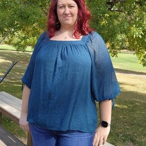 Teal blouse